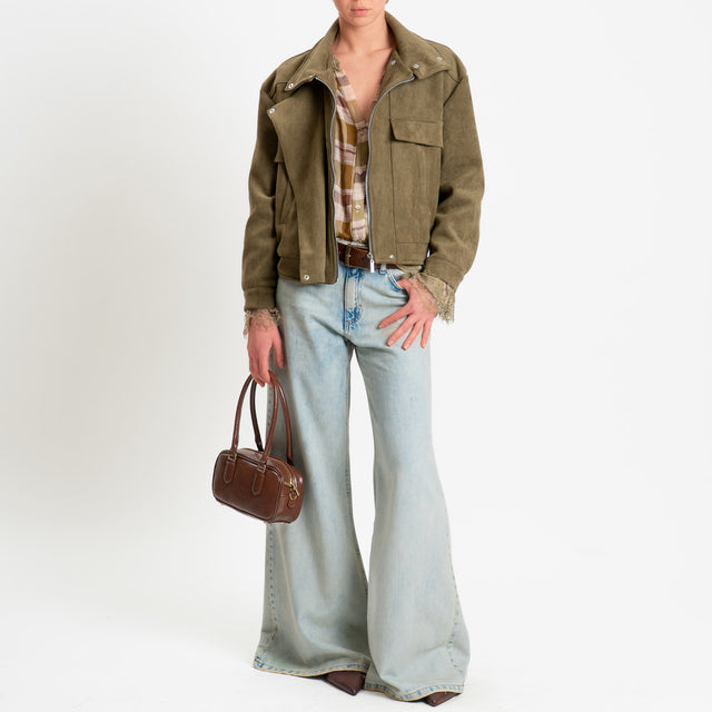 Tensione in-Bomber effetto suede - militare