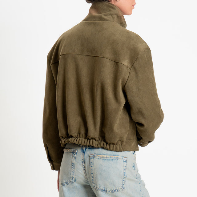 Tensione in-Bomber effetto suede - militare