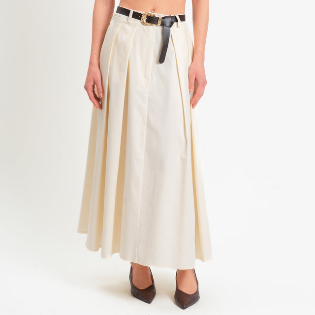 Tensione in-Gonna pieghe con cintura - burro