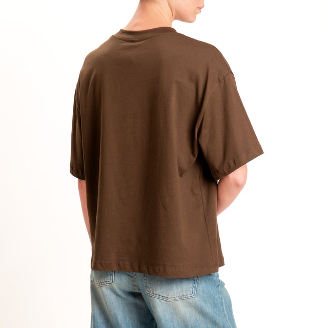 Tensione in-T-shirt n.5 con paillettes - moro