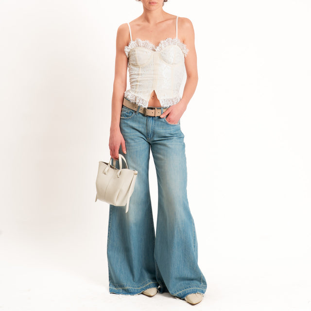 Tensione in-Top con pizzo bustier - burro