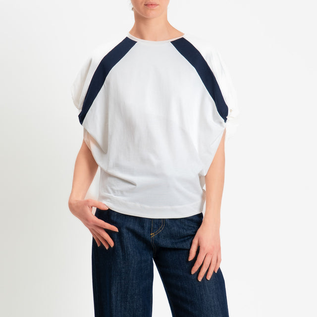 Tensione in-T-shirt bicolore - bianco/blu