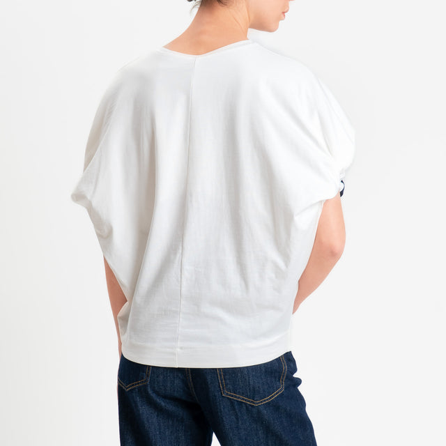 Tensione in-T-shirt bicolore - bianco/blu