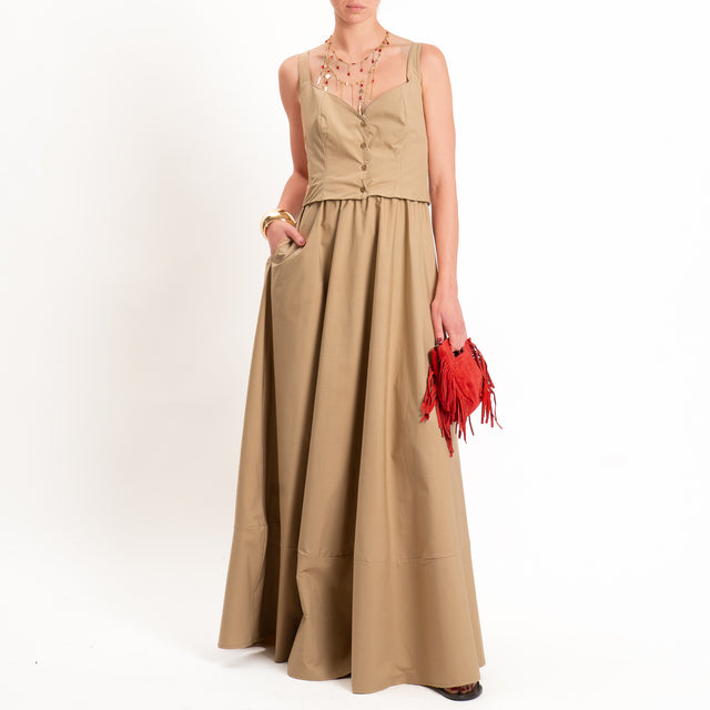 Tensione in-Abito in popeline - camel