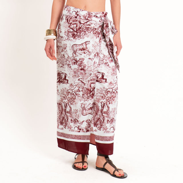 Tensione in-Gonna pareo fantasia toile de jouy - india/latte