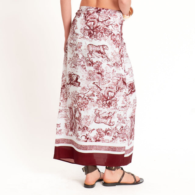 Tensione in-Gonna pareo fantasia toile de jouy - india/latte
