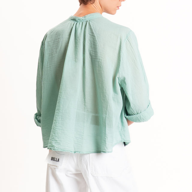 Tensione in-Camicia mussola manica 3/4 - acqua