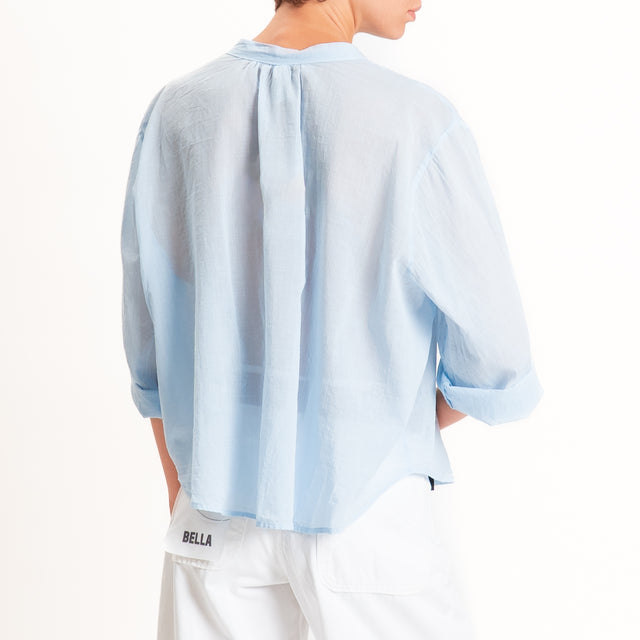 Tensione in-Camicia mussola manica 3/4 - azzurro