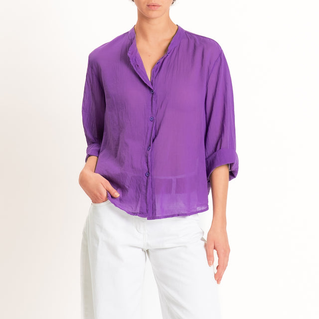 Tensione in-Camicia mussola manica 3/4 - viola
