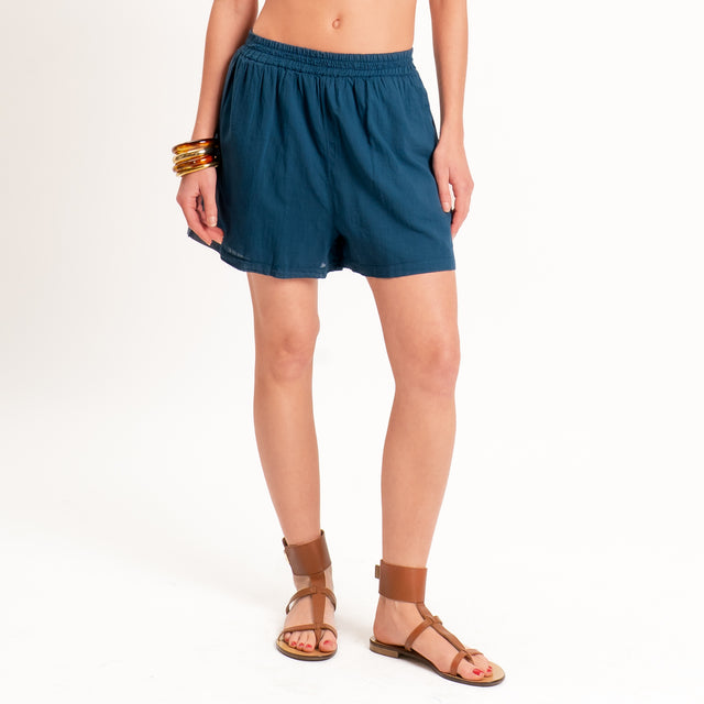 Tensione in-Shorts in mussola elastico in vita - Blu