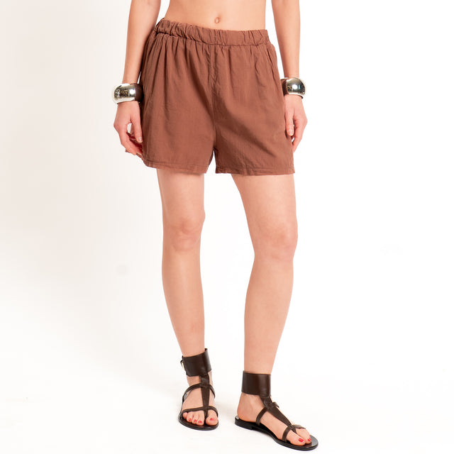 Tensione in-Shorts in mussola elastico in vita - choco