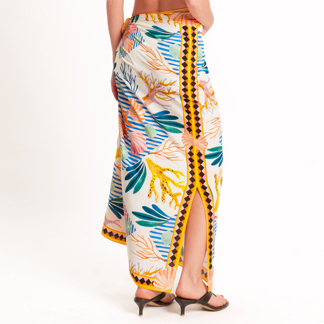 Tensione in-Gonna pareo fantasia - burro/orange/royal