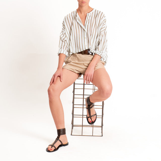 Tensione in-Camicia mussola a righe - panna/choco