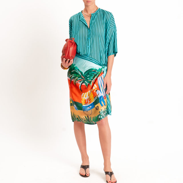 Tensione in-Gonna pareo fantasia - acqua/orange/verde