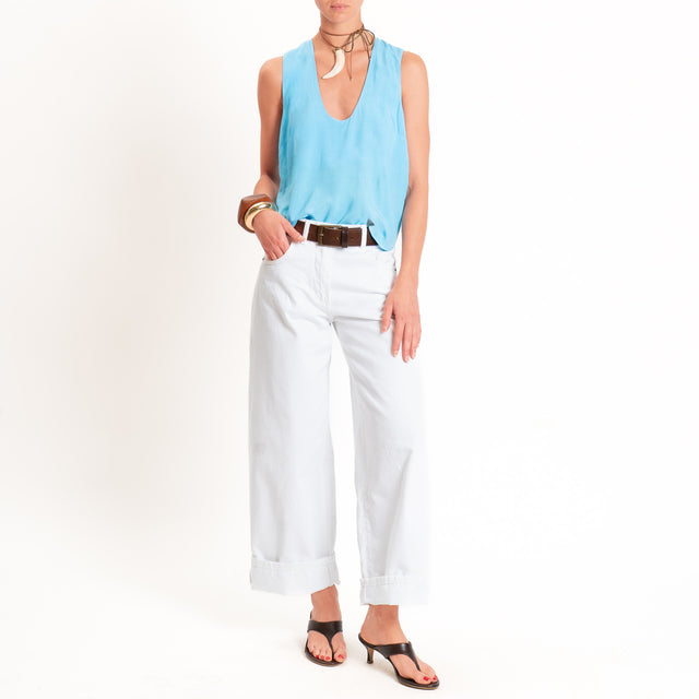 Tensione in-Top scollo U - turchese