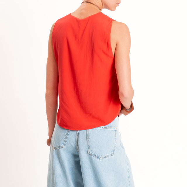 Tensione in-Top scollo U - corallo