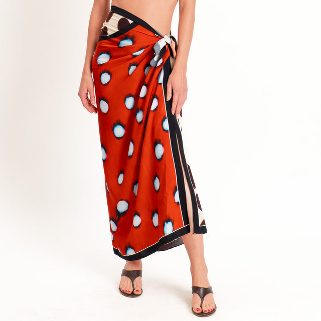 Tensione in-Gonna pareo fantasia - beige/moro/india