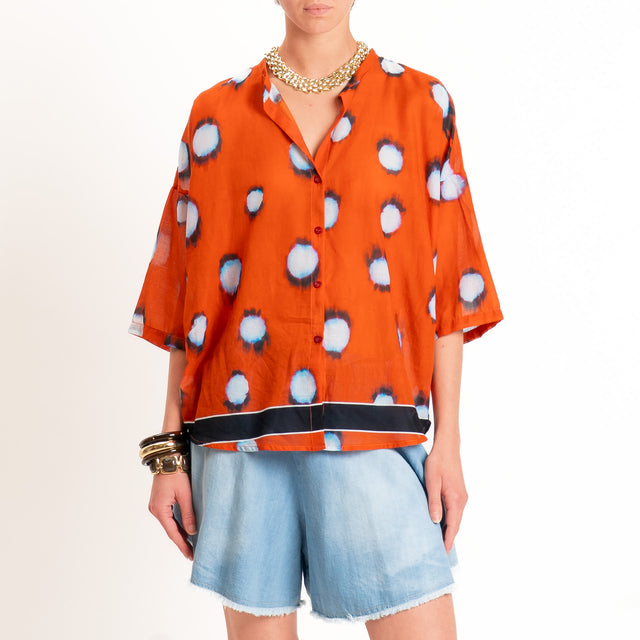 Tensione in-Camicia mussola fantasia - arancio/sky