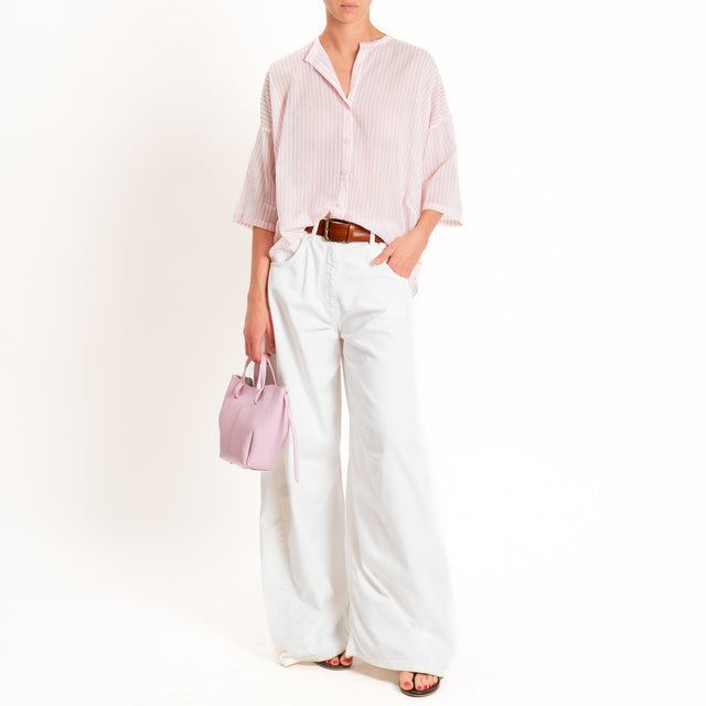Tensione in-Camicia mussola a righe - rosa/latte