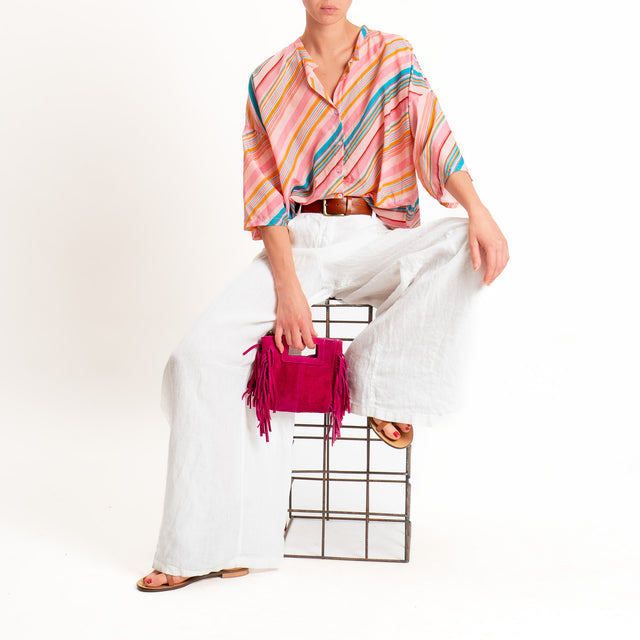 Tensione in-Camicia mussola a righe - rosa/ottanio/orange
