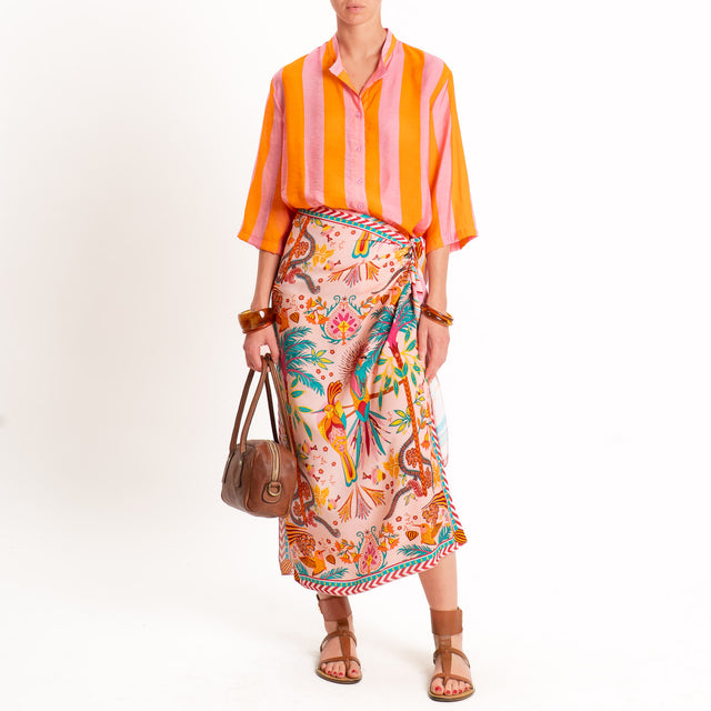 Tensione in-Gonna pareo fantasia tropicale - rosa/orange/verde