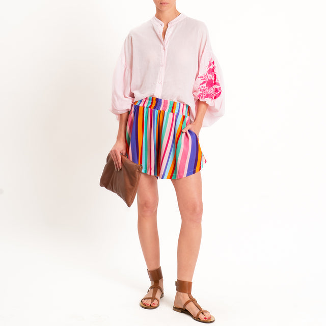 Tensione in-Shorts a righe elastico in vita - multicolor