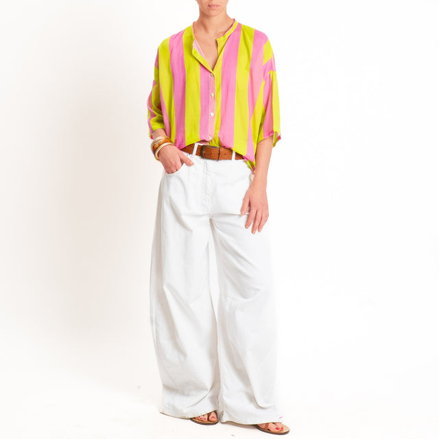 Tensione in-Camicia mussola a righe - bubble/lime