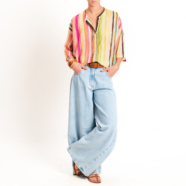 Tensione in-Camicia mussola fantasia righe - multicolor
