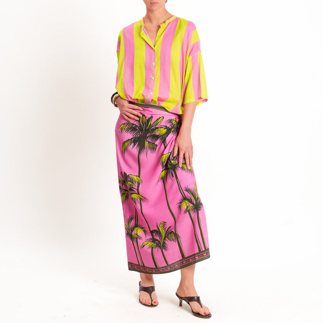Tensione in-Gonna pareo fantasia palme - bubble/militare