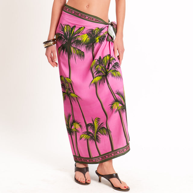 Tensione in-Gonna pareo fantasia palme - bubble/militare
