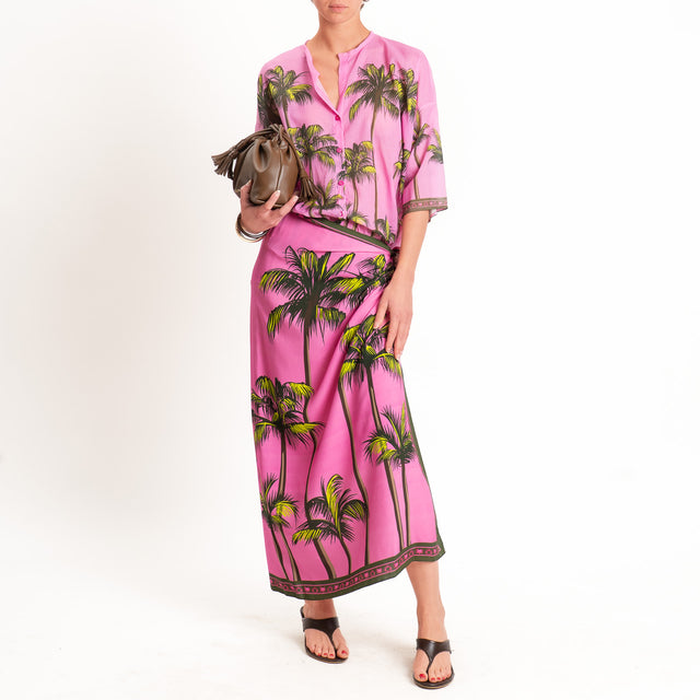 Tensione in-Gonna pareo fantasia palme - bubble/militare