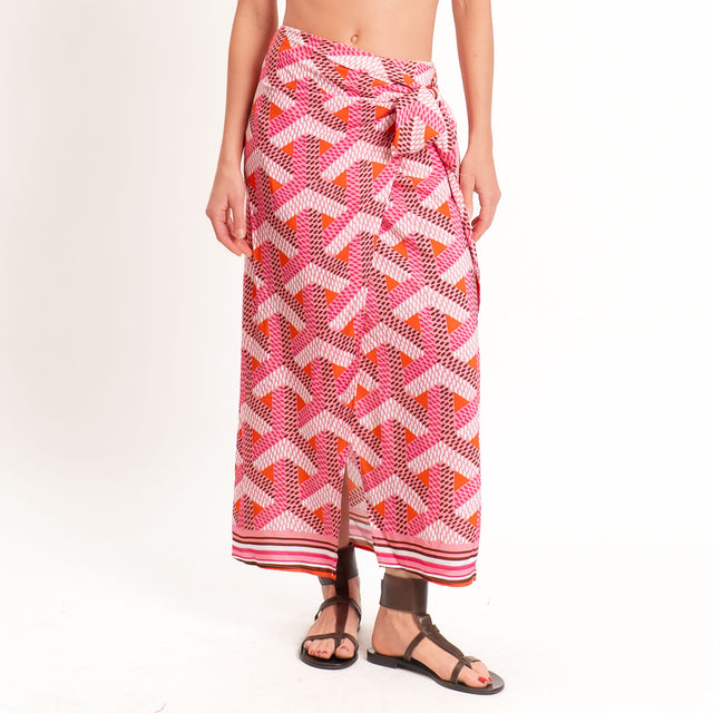 Tensione in-Gonna pareo fantasia - rosa/orange/choco
