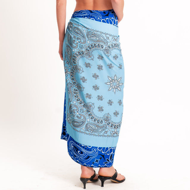 Tensione in-Gonna pareo fantasia bandana - bluette/azzurro/nero