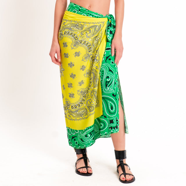 Tensione in-Gonna pareo fantasia bandana - verde/lime/nero