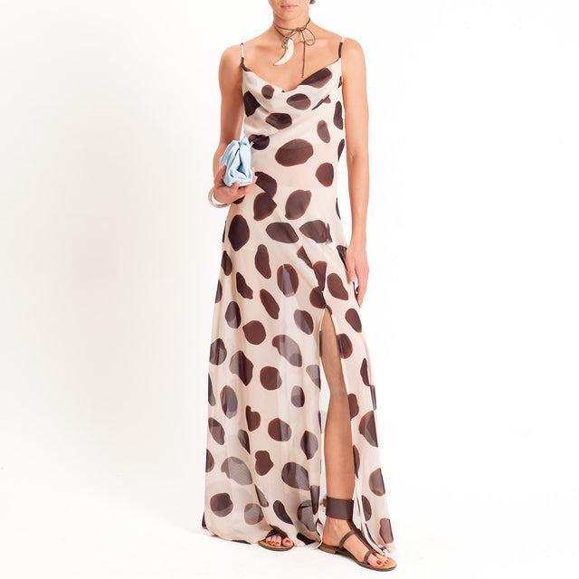Tensione in-Abito fantasia in georgette - beige/moro