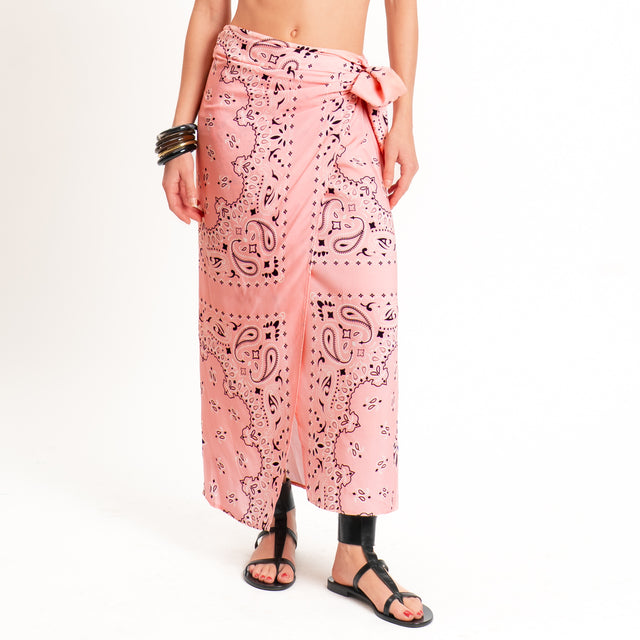 Tensione in-Gonna portafoglio fantasia bandana - rosa/nero