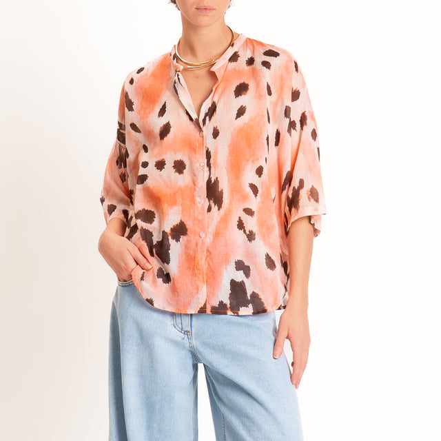 Tensione in-Camicia mussola fantasia - rosa/moro