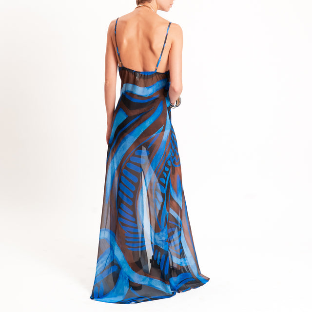 Tensione in-Abito georgette fantasia - royal/moro/nero