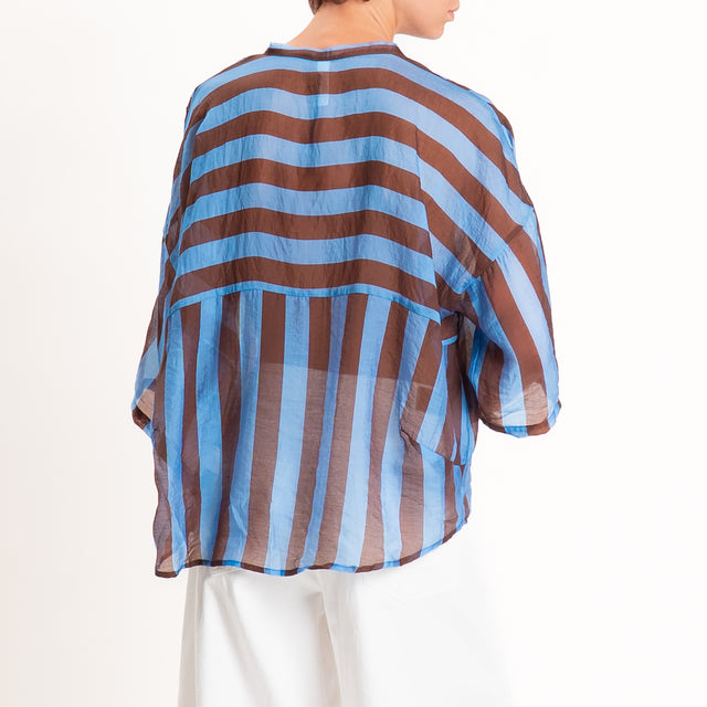 Tensione in-Camicia mussola a righe - moro/royal