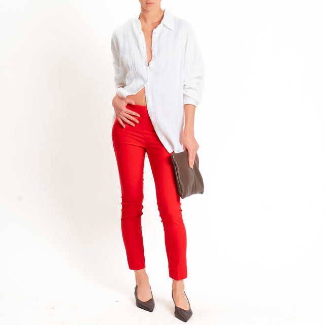 Tensione in-Pantalone slim lungezza alla caviglia - rosso