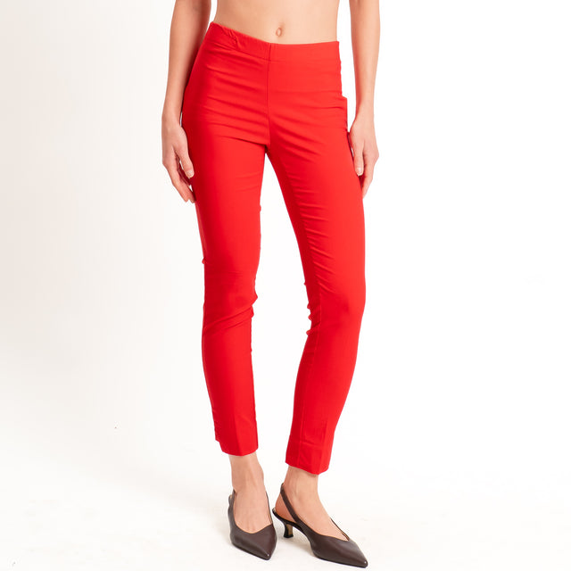 Tensione in-Pantalone slim lungezza alla caviglia - rosso
