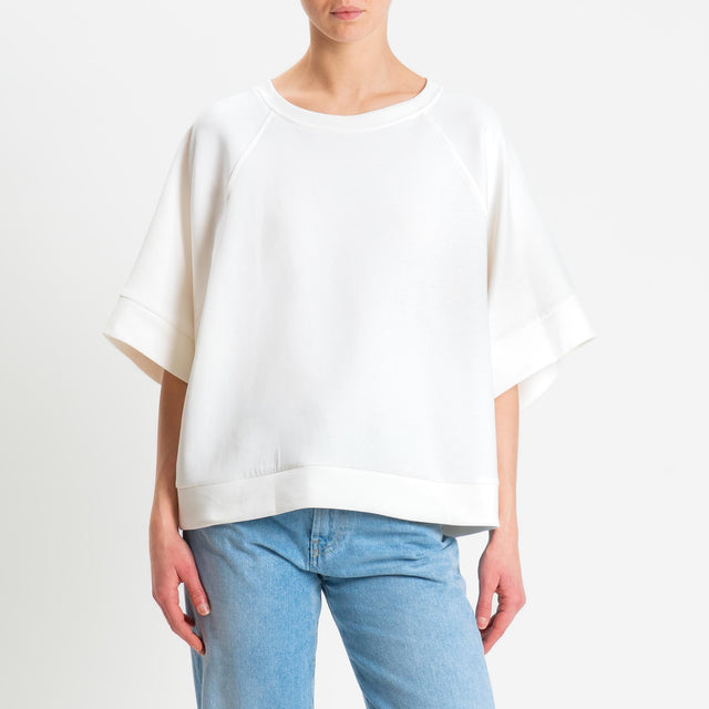 Tensione in-Felpa light tessuto elasticizzato - latte