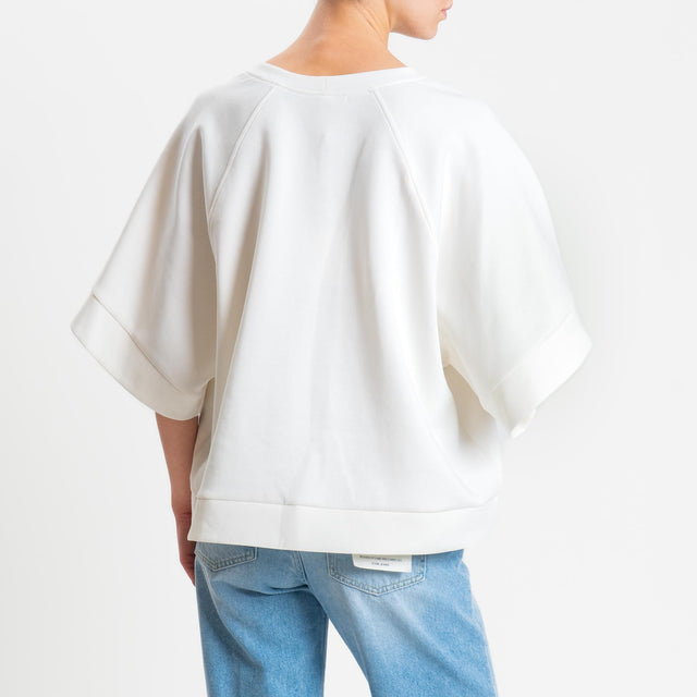 Tensione in-Felpa light tessuto elasticizzato - latte