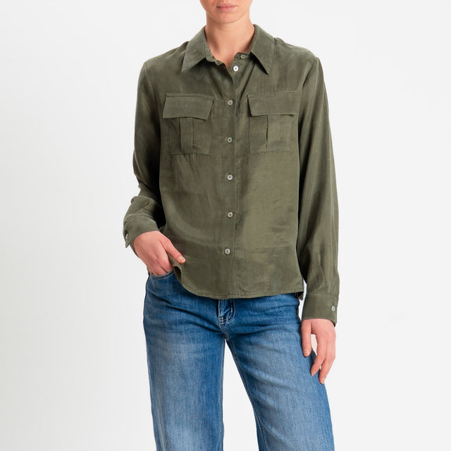 Tensione in-Camicia CLELIA Cupro Manopesca - militare