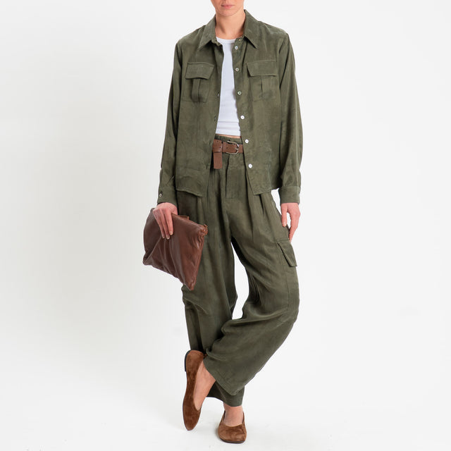 Tensione in-Camicia CLELIA Cupro Manopesca - militare