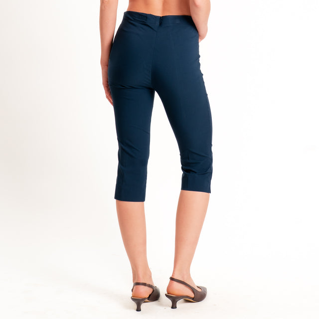 Tensione in-Pantalone capri elastico in vita - blu