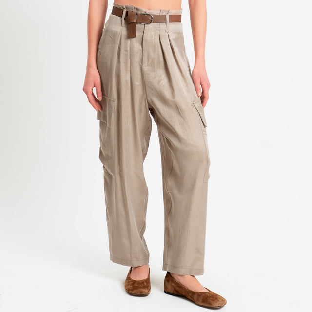 Tensione in-Pantalone CAROLINA cargo Cupro Manopesca - calce