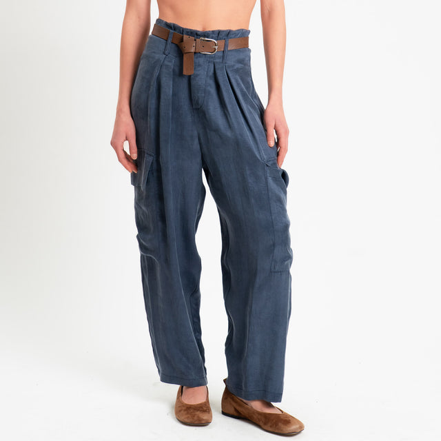 Tensione in-Pantalone CAROLINA cargo Cupro Manopesca - blu