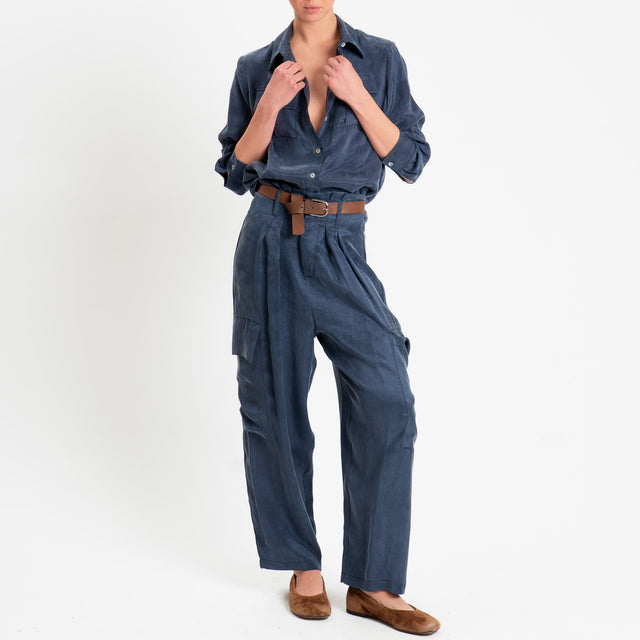 Tensione in-Pantalone CAROLINA cargo Cupro Manopesca - blu