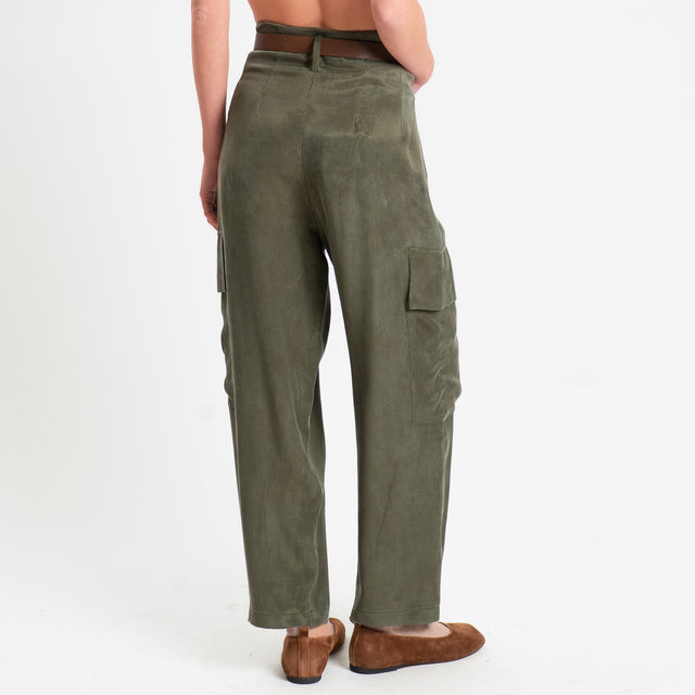 Tensione in-Pantalone CAROLINA cargo Cupro Manopesca - militare